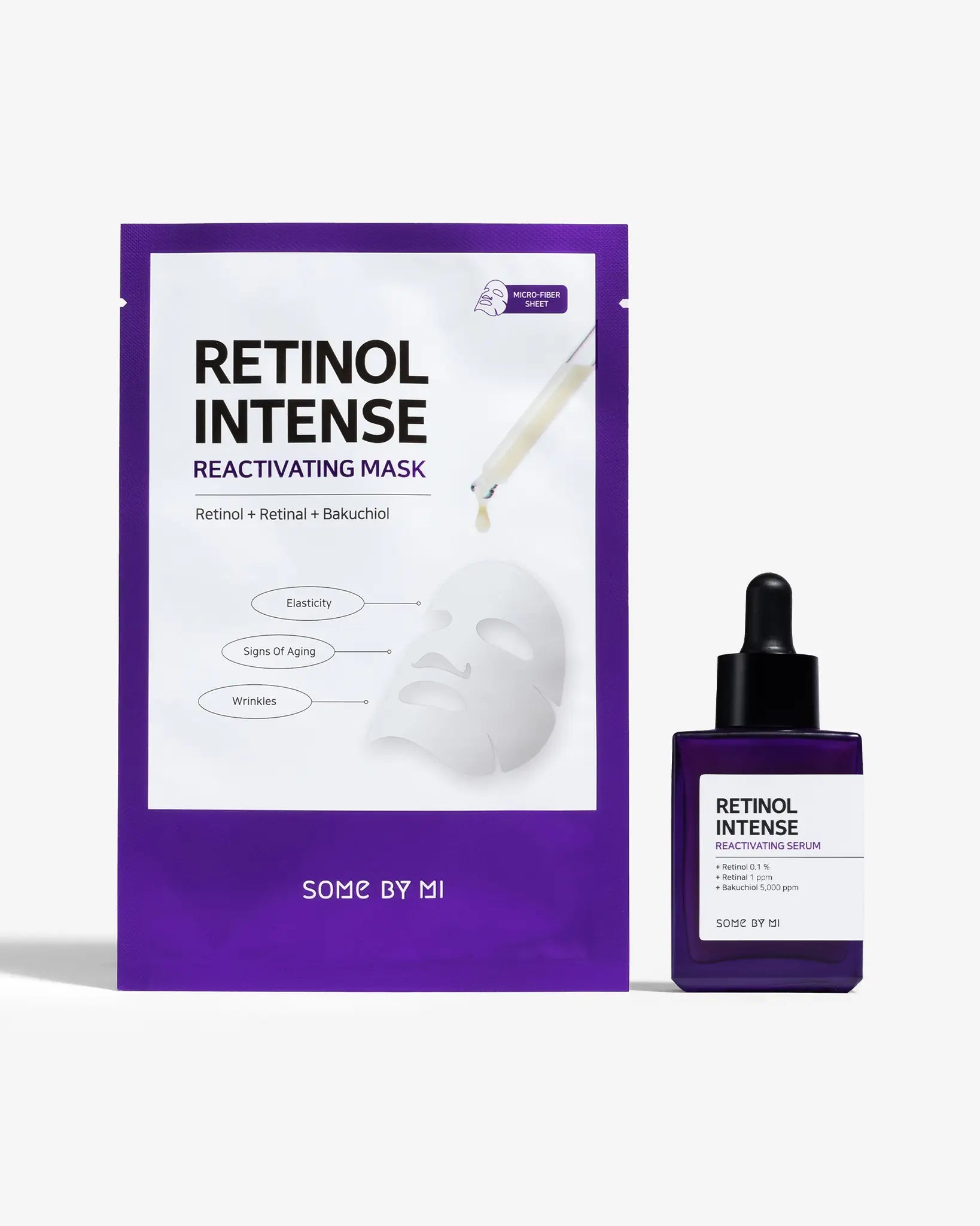 Duo reafirmante Retinol Intense Reactivating con retinol y péptidos para revitalizar la piel y reducir los signos del envejecimiento.