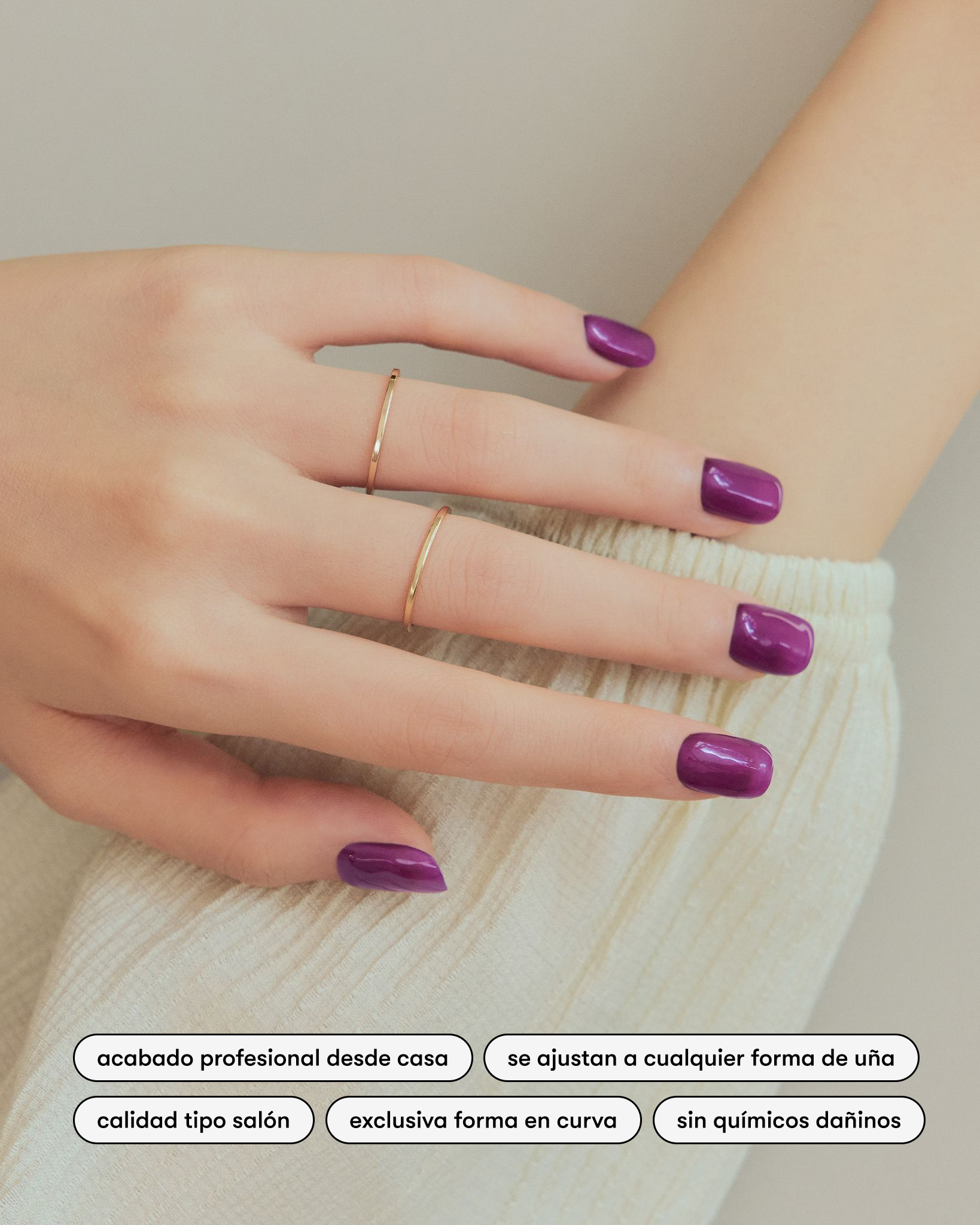 Laminas de gel para uñas semi curado ohora tono Tint Purple en Momiji Beauty.